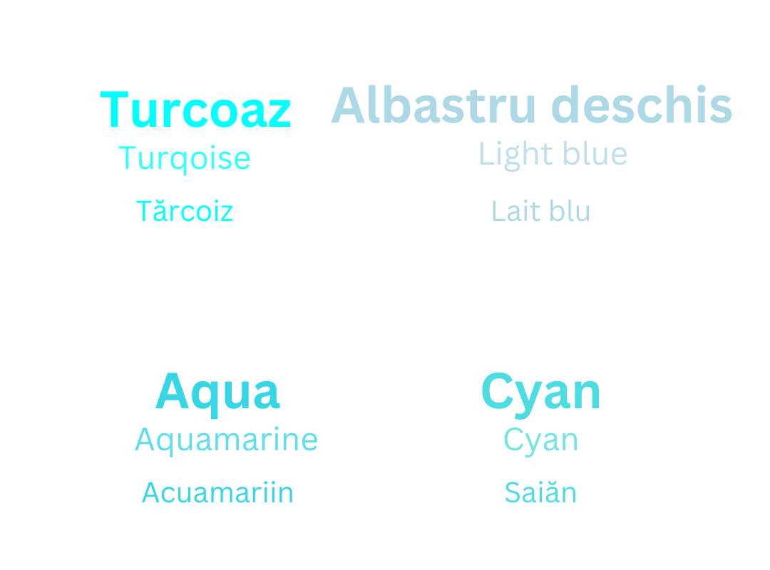 nuante ale culorii albastru