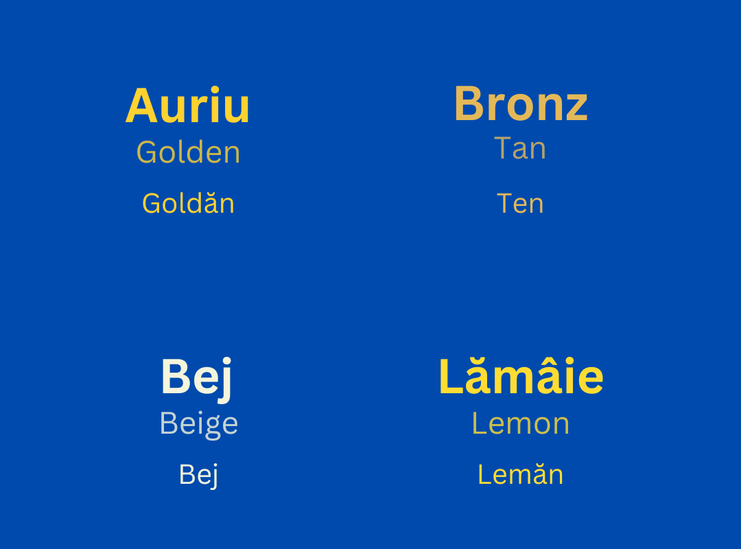 nuante ale culorii galben