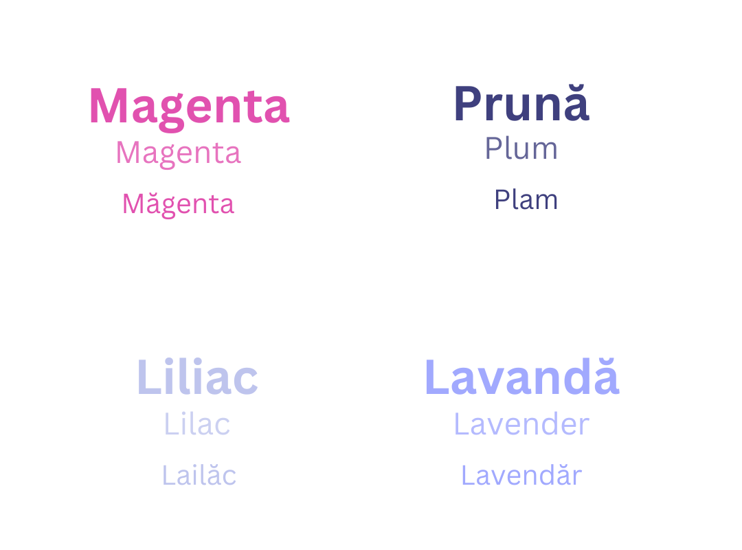 nuante ale culorii mov